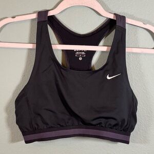 Nike Women's Black and Purple Sports Bra